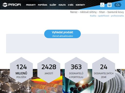r.f.profi s.r.o. dodavatel nerezových materiálů, hutních výrobků a speciálních ocelí. velký výběr jakostí a produktů - tyče, trubky, plechy, výztuž, fitinky, dráty, výkovky.