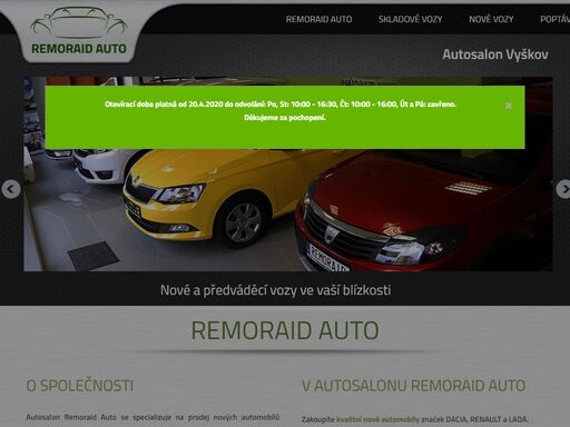webová prezentace autosalonu remoraid ve vyškově