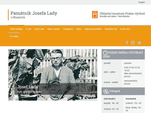 v památníku josefa lady a jeho dcery aleny se seznámite s dílem známého českého malíře, ilustrátora a spisovatele, autora slavného kocoura mikeše či ilustrátora nezapomenutelného vojáka švejka.