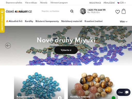 české korálky - eshop s korálky, komponenty a veškerým příslušenstvím ke korálkování a výrobě bižuterie, včetně swarovski elements a odborné literatury.