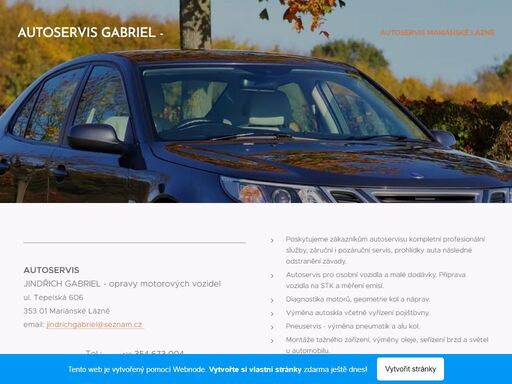 autoservis mariánské lázně: servis osobních vozidel a menších dodávek. příprava auta na stk i emise. provádíme: diagnostika motorů, geometrie kol a náprav. montáže tažného zařízení, výměny oleje, seřízení brzd, světel u automobilu, servis motoru.