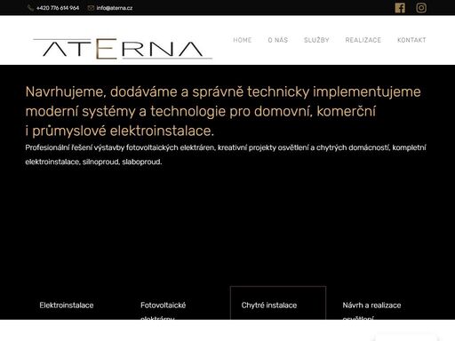 profesionální řešení výstavby fotovoltaických elektráren, kreativní projekty osvětlení a chytrých domácností, kompletní elektroinstalace.