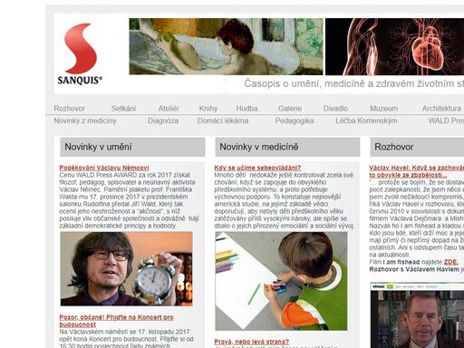 sanquis - odborný a společenský časopis pro lékaře. medicína, umění, živostní styl, průběžně aktualizoavné kulturní tipy, kongresy, výtahy ze zahraničních serverů a mnoho dalšího. 