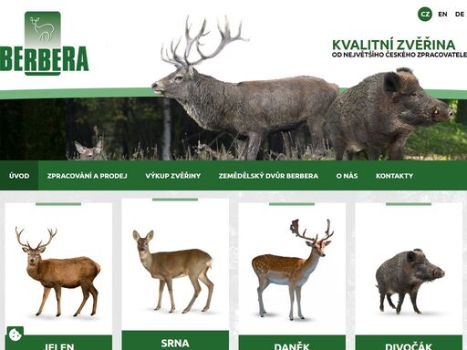 zvěřina berbera s.r.o. je největším zpracovatelem zvěřinového masa v čr.