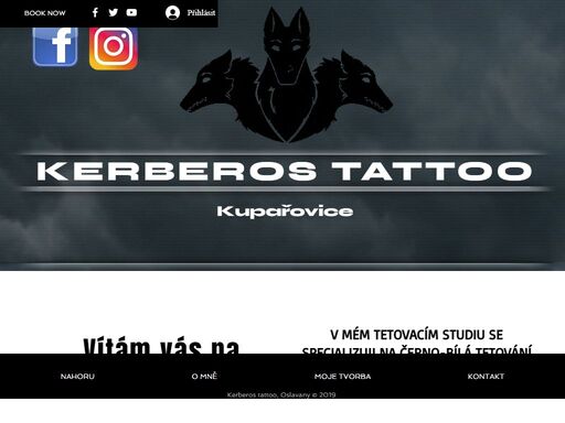 oficiální webové stránky tetovacího salonu kerberos tattoo ve městě oslavany.