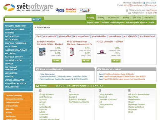 nejširší nabídka software na internetu, obchod se software, prodej software, nabídka software adobe,corel,eset,microsoft,symantec,pinnacle,autocad,autodesk
