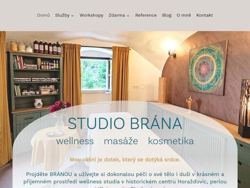 projděte bránou a užívejte si dokonalou péči o své tělo i duši v krásném a příjemném prostředí wellness studiu brána - wellness, kosmetika a masáže.