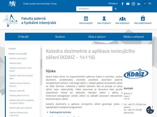 fakulta jaderná a fyzikálně inženýrská, české vysoké učení technické v praze