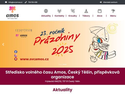 středisko volného času amos nabízí širokou škálu
aktivit pro vás i vaše děti.