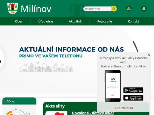 oficiální stránky obce milínov