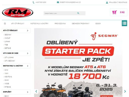 zabýváme se prodejem a servisem pracovních čtyřkolek, dětských čtyřkolek a skútrů. 