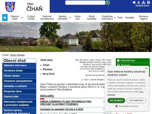 oficiální stránky obce číhaň - klatovsko, sušicko, šumava