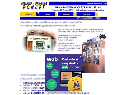 poncet - opravna a prodejna elektro nové strašecí