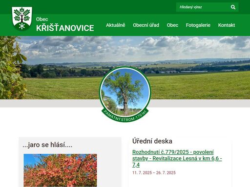 oficiální stránky obce křišťanovice