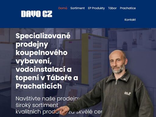 vítejte v davo cz – vašich lokálních prodejnách koupelnového vybavení, vodoinstalačního a topenářského materiálu v táboře a prachaticích.