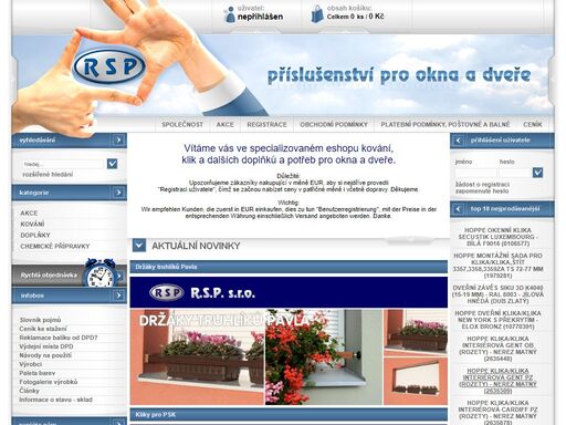 jsme firma působící na českém trhu 16 let. dodáváme kvalitní kování, kliky a kování na dveře značky hoppe.  