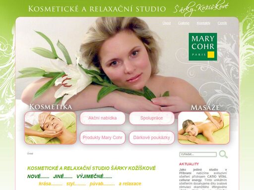 kosmetické a relaxační studio šárky kožíškové v příbrami - drkolnov. kosmetika mary cohr, ošetření led světelnou maskou aduro facial