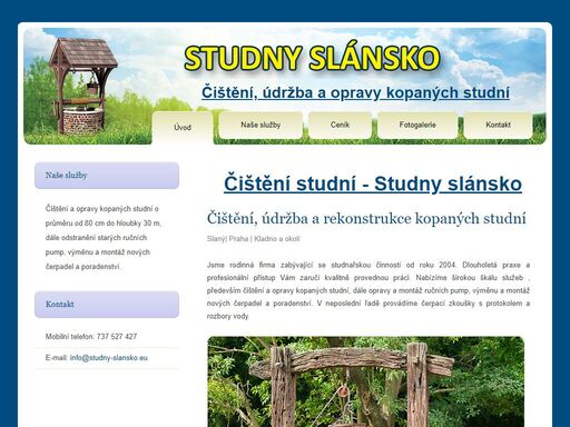 čištění, údržba a rekonstrukce kopaných studní