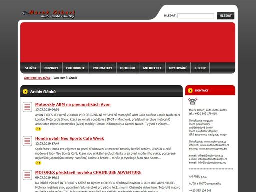 velkoobchodní i maloobchodní prodej. informace, novinky a služby z oboru auto-moto, cestování a reklama.