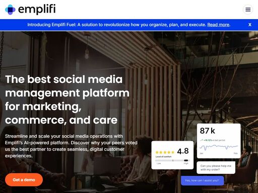 our social media management platform scales to meet your business goals across social media marketing, commerce, and care.