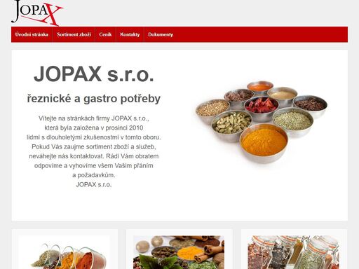 prodej koření, kořenících směsí a gastro potřeb