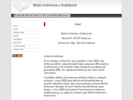 místní knihovna v krabčicích