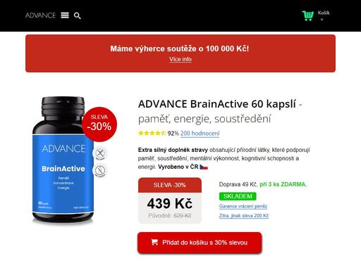 brainactive obsahuje přírodní látky, které podporují paměť, soustředění, mentální výkonnost, kognitivní schopnosti a energii.