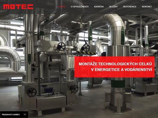 montáže technologických celků v energetice a vodárenství