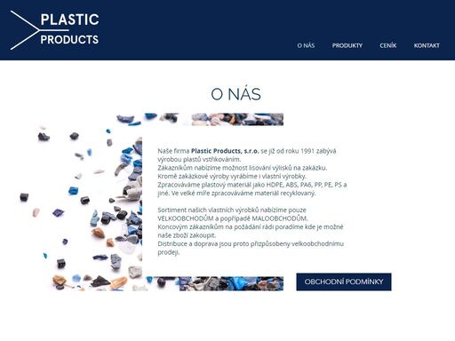 naše firma plastic products, s.r.o. se již od roku 1991 zabývá výrobou plastů vstřikováním. zákazníkům nabízíme možnost lisování výlisků na zakázku. kromě zakázkové výroby vyrábíme i vlastní výrobky. zpracováváme plastový materiál jako hdpe, abs, pa6, pp, pe, ps a jiné. ve velké míře zpracováváme materiál recyklovan