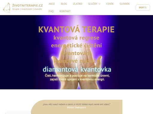 kvantová terapie, regrese a masáže. energetické čištění bytů, domů a pozemků. uzdravuje karmu, rodové linie i minulost současně. odstraňuje bloky, vazby