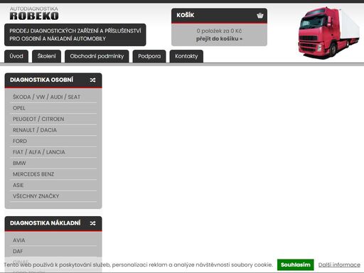 prodej diagnostických zařízení a příslušenství pro osobní a nákladní automobily, návěsy, autobusy, pracovní a zemědělské stroje
