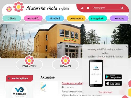oficiální stránky mateřské školy fryšták, okres zlín, příspěvková organizace