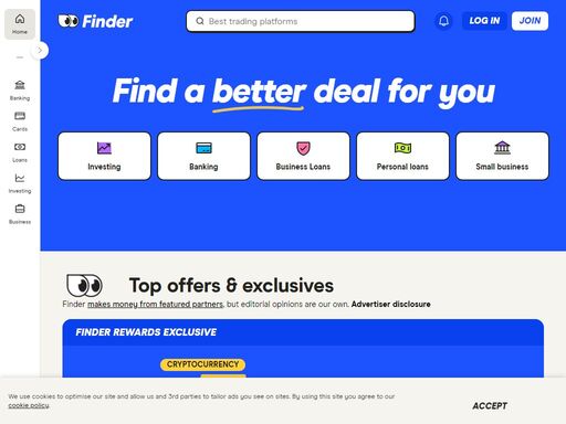 finder compares leading financial products in investing, banking, lending, and more. expert guides, tools and comparisons you can trust.