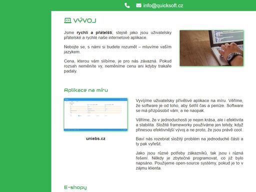 quicksoft cz - na základě požadavků navrhneme a vytvoříme aplikaci přesně podle vašich představ.