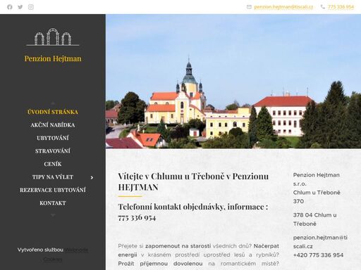 vítejte v chlumu u třeboně v penzionu hejtman