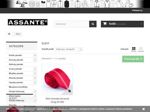 máme pro vás pánskou módu - pánské košile a kravaty, pánské obleky, kalhoty a svetry.v sortimentu módních doplňků jsou pánské klobouky a čepice,kšandy, motýlky.