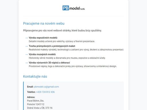 pb model s.r.o. - přední výrobce modelů na míru pro muzea a výstavní prostory. pracujeme na nové verzi webu.