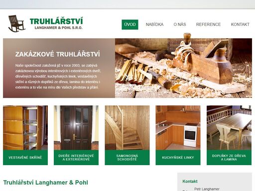naše firma se zabývá zakázkovou výrobou dveří, samonosných schodišť a nábytku