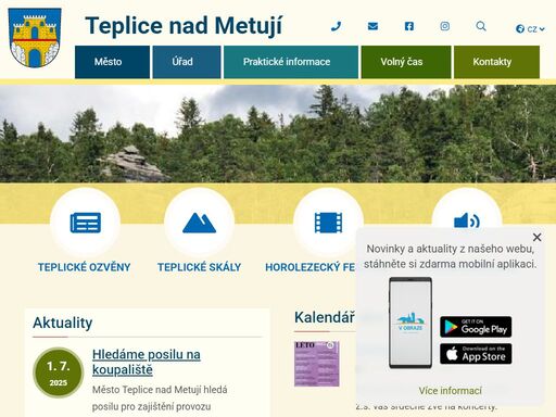 oficiální stránky města teplice nad metují