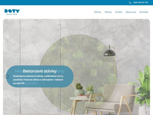 realizujeme dekorativní betonové stěrky do interiérů a exteriérů. vytváříme mechové stěny s firemními logy. navštivte náš showroom.