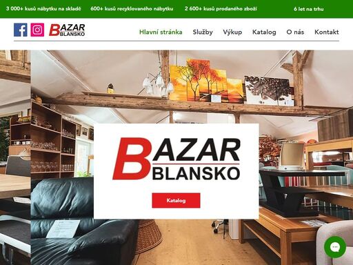 bazar nábytku blansko - v prodejně najdete nový i použitý nábytek ve skvělém stavu, stavebniny nebo domácí doplňky. veškeré zboží u nás zakoupíte za nízké ceny.  postaráme se o dopravu vašeho zboží, sestavení, umístění i následný úklid a odvoz obalového materiálu. pokud máte doma starý nebo nepotřebný nábytek, můžeme jej ekologicky zlikvidovato nebo jej od vás vykoupit. plánujete se kromě nákupu také přestěhovat? i s tím vám dokážeme pomoci a vše zařídíme za vás!