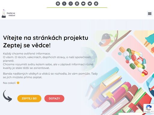 vítejte na stránkách projektuzeptej se vědce!