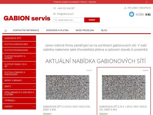 homepage.  
jsme rodinná firma zaměřující se na sortiment gabionových sítí. v naší nabídce naleznete také chovatelská pletiva a oplocení staveb či pozemků.