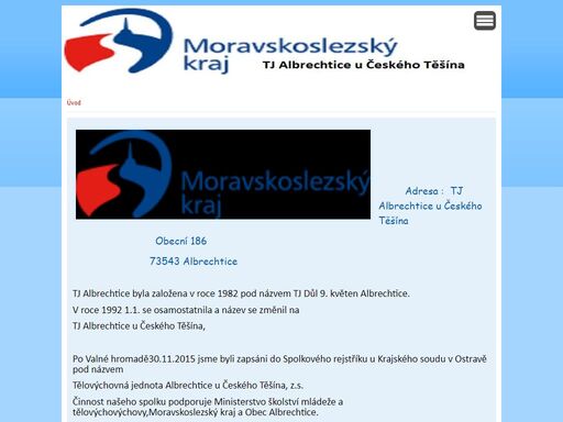 činnost tělovýchovné jednoty albrechtice