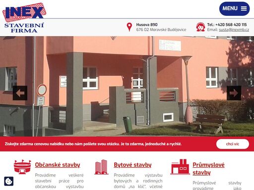 firma inex moravské budějovice,s.r.o. ,byla založena v roce 1993 a za tuto
dobu si vybudovala stabilní postavení na trhu stavebních prací, a to především garancí profesionální úrovně a vysokou kvalitou provedených prací,zárukou za zhotovené dílo i p