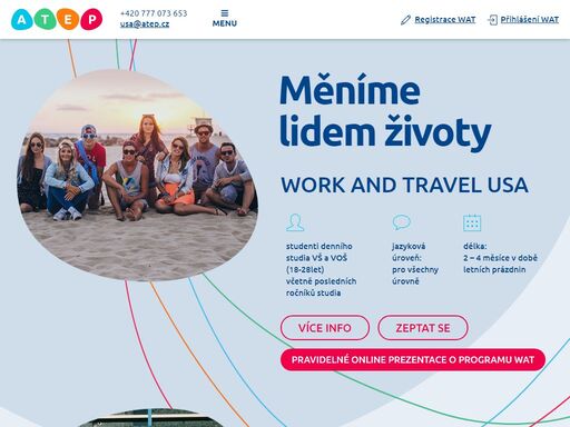 posuň se o kousek dál a vyraž na jeden z našich “life experience” programů - work and travel usa, au-pair v usa nebo střední škola v usa.