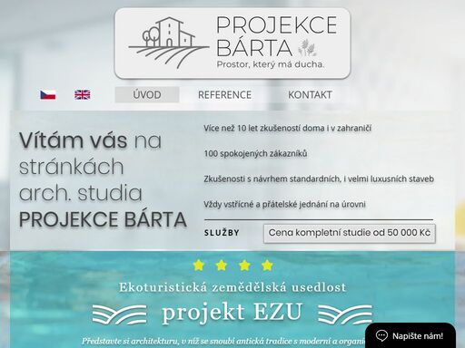 projekce bárta | architecture | ecotouristic farmstead
ezu | eco-friendly living | luxury real estate