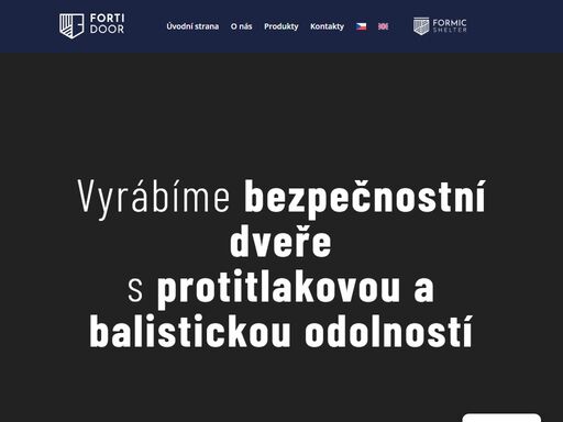 fortidoor vyrábí bezpečnostní dveře s protitlakovou a balistickou odolností. ideální pro jaderné elektrárny, civilní obranu a kritickou infrastrukturu. zajišťujeme kvalitu a ochranu.