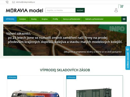 moravia model - váš partner pro modelovou železnici.. nabízíme modelovou železnici renomovaných značek roco, piko, brawa, tillig, kuehn, mtb, stavebnice domečků auhagen, faller, laserem řezaných stavebnic typicky českých drážních staveb od firmy igra model, krajinných doplňků heki, noch, polák a mnoho dalšího. v naší…