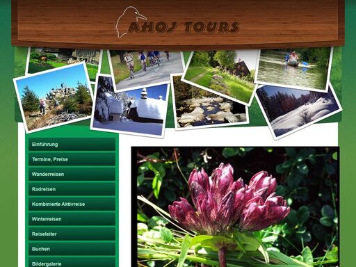 ahoj tours ist schon mehr als 20 jahre auf dem markt des sanften tourismus. die von erfahrenen deutschsprachigen reiseleitern geführten radtouren, wandertouren und skilanglauftouren in den schönsten gebieten böhmens machen die reiseteilnehmer nicht nur mit der landschaft, sondern auch mit der kultur, geschichte und literatur bekannt.